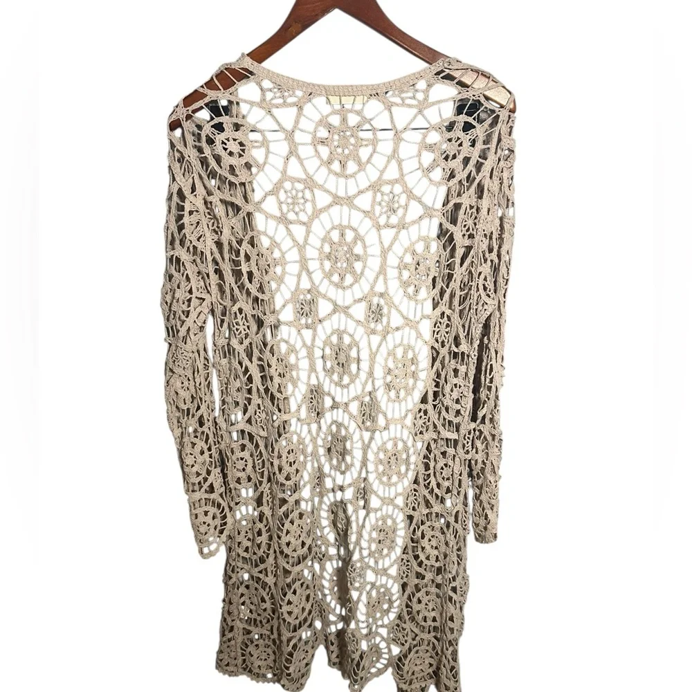 Altar'd State Tan Crochet Cardigan Duster S/M